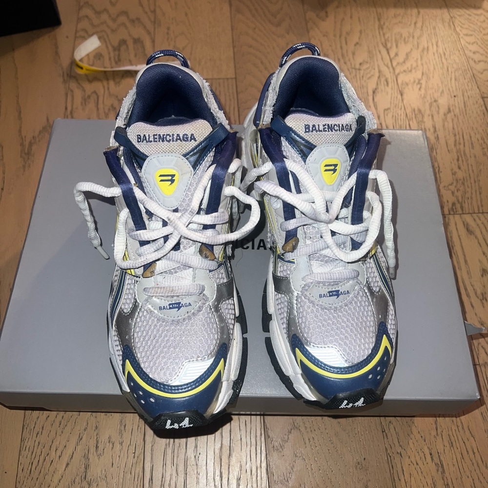 BALENCIAGA TRACK SNEAKERS SILVER/ BLUE/ YELLOW SIZE 41 / US MENS 8